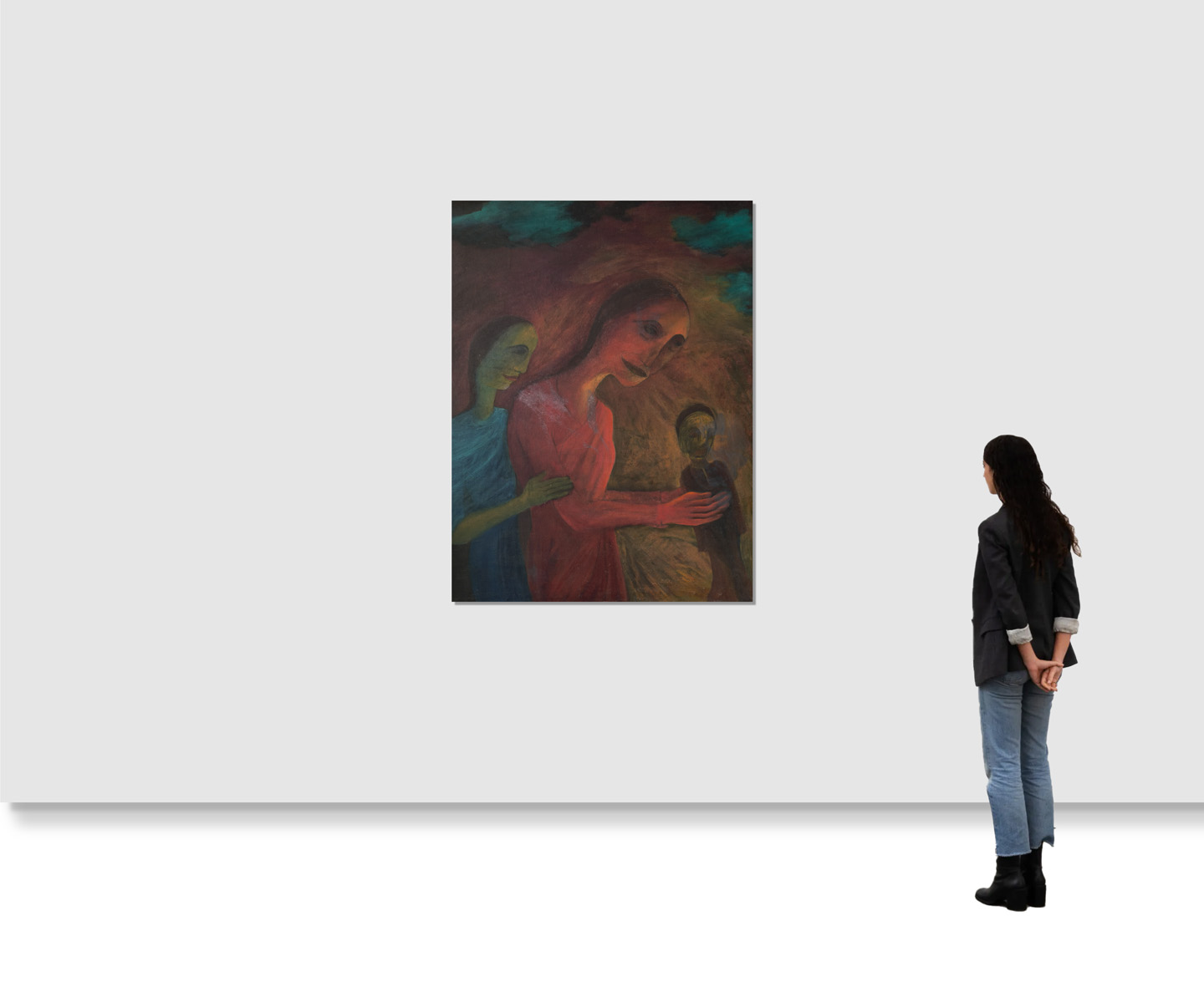 Lalitha Lajmi - Red Woman with Puppet - Image 2 of 2