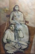 BIJAN CHOUDHURY (1931 – 2012) - UNTITLED (Couple with Sarangi)