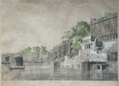 THOMAS DANIELL (1749 - 1840) - Dusasumade Gaut at Benares on the Ganges