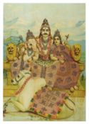 RAVI VARMA Embellished Oleographs - UNTITLED (Figures) (Set of 6)