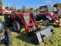 Tafe model 45DL, with 48QH front loader, bucket & forks, 238 hours, key & manual in office