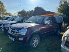 (05) Izuzu Rodeo double cab pick up, diesel, MOT 22/12/25, Reg FP05 VZW, logbook & keys in office