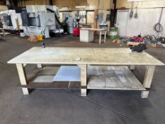 STEEL 10' X 4' SHOP TABLE WITH STARRETT VISE