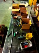 (2) WORKBENCHS ON CASTERS AND ASSORTED TOOLING