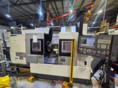 2013 OKUMA LB3000EX II 6-AXIS CNC LATHE W/HIGH PRESSURE COOLANT SYSTEM & MIST BLASTER