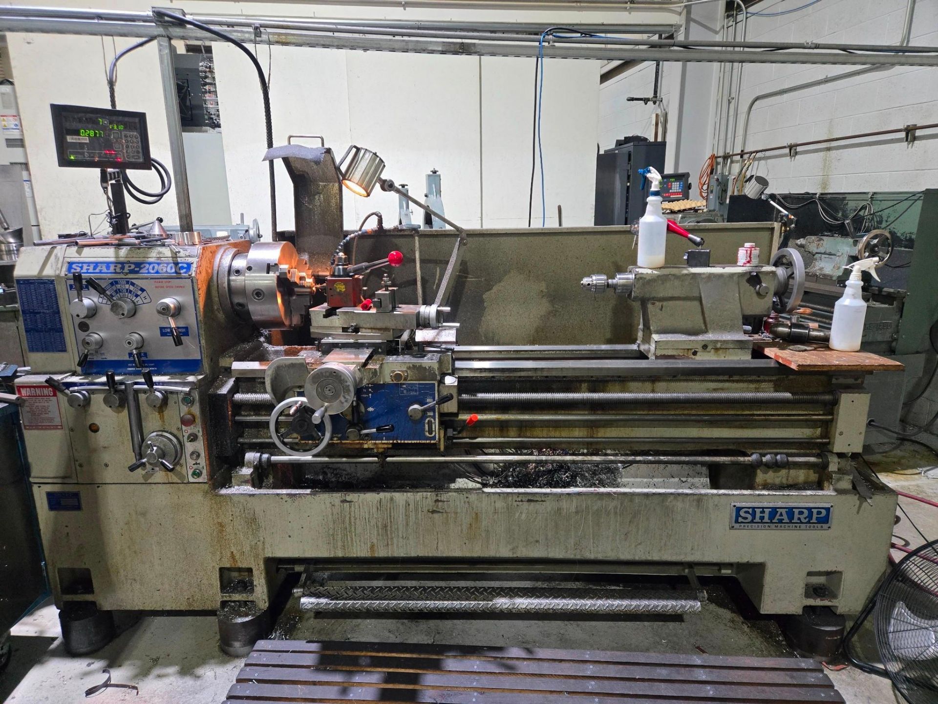2008 SHARP 2060C ENGINE LATHE, DRO, TOOLING INCLUDED SN: 7910220 ...