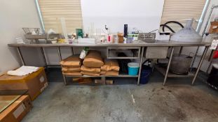 STAINLESS STEEL LAB TABLE W/ BUILT IN SINK