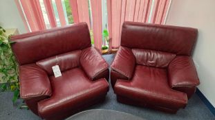 BURGUNDY LEATHER OFFICE ARM CHAIRS