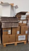 PALLET OF WINE BOTTLE BOXES & BOTTLE CORKS
