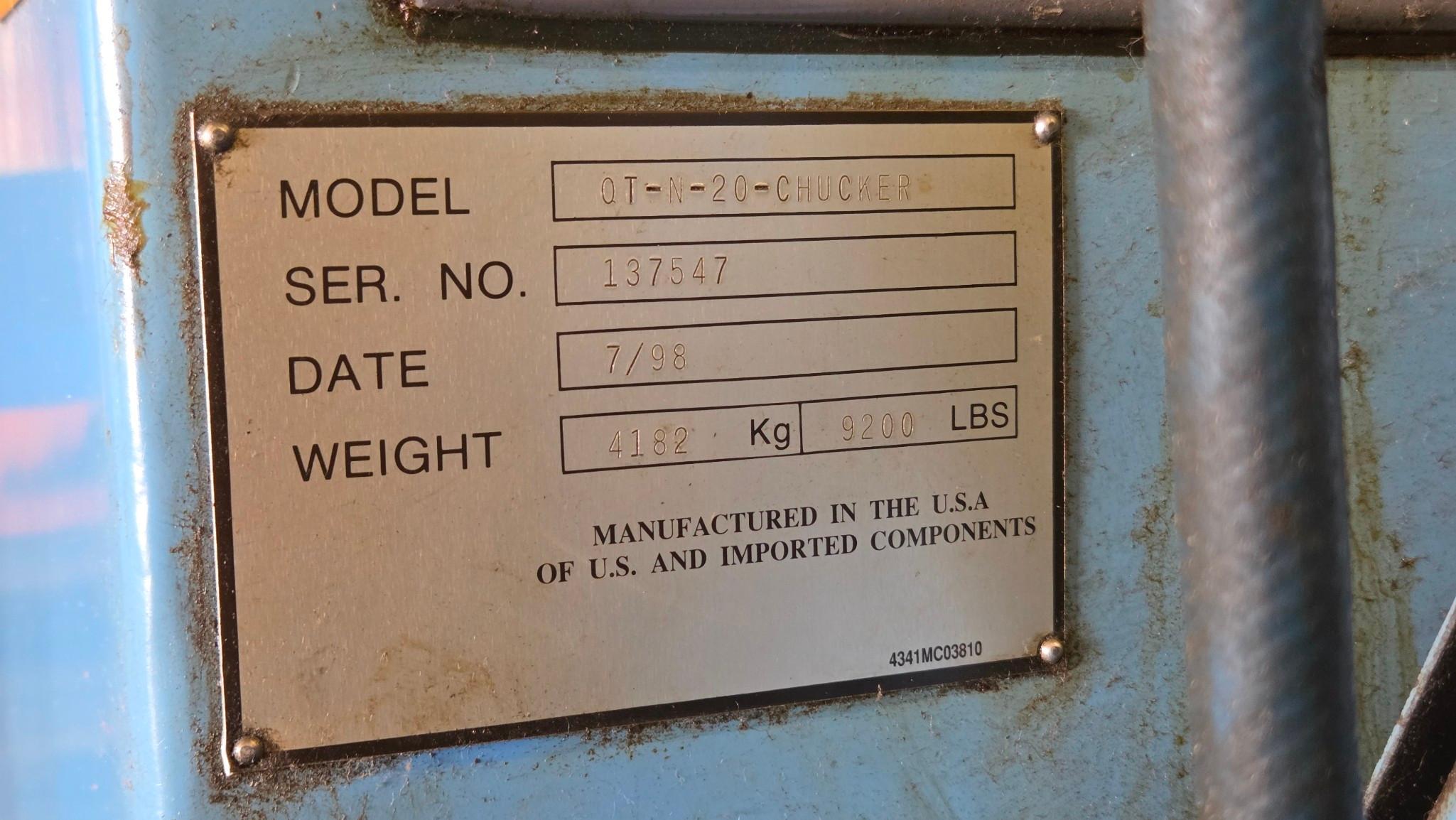 1998 MAZAK QUICK TURN 20 QT-N-20 CHUCKER CNC LATHE