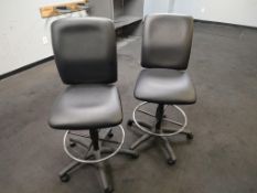 (2) HIGHER-LEVEL, FULLY ADJUSTABLE, CUSHIONED LAB CHAIRS