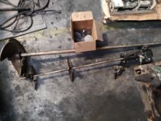 ELECTRIC MIXER, LARGE SHAFT AND IMPELLER, (4) SPARE IMPELLERS