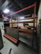 (1) ASSEMBLED PALLET RACK WITH ASSORTED SUPPORTS AND CROSSMEMBERS