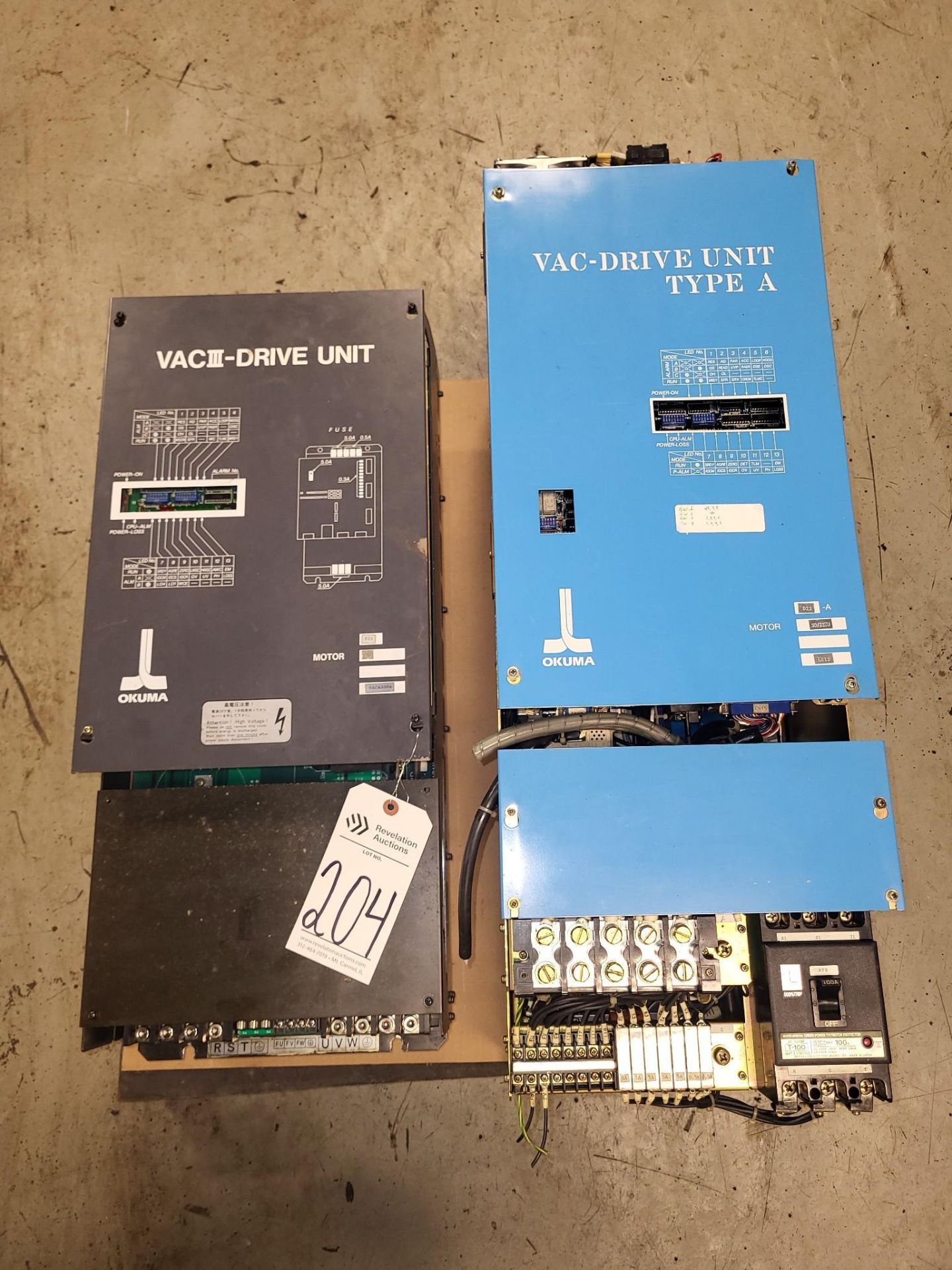 (2) OKUMA VAC-DRIVE UNITS VACLLL- DRIVE UNIT VAC-DRIVE UNIT TYPE A Item ...