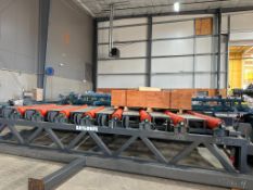 2023 USNR PLANER OUTFEED LANDING TABLE WITH ANGLED ROLLS, NEW, NEVER USED