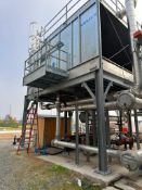 MARLEY 800-TON COOLING TOWER CELL WITH DRIVES, EQUALIZATION PIPING, SS BASINS, ACCESS WALKWAYS, NEW