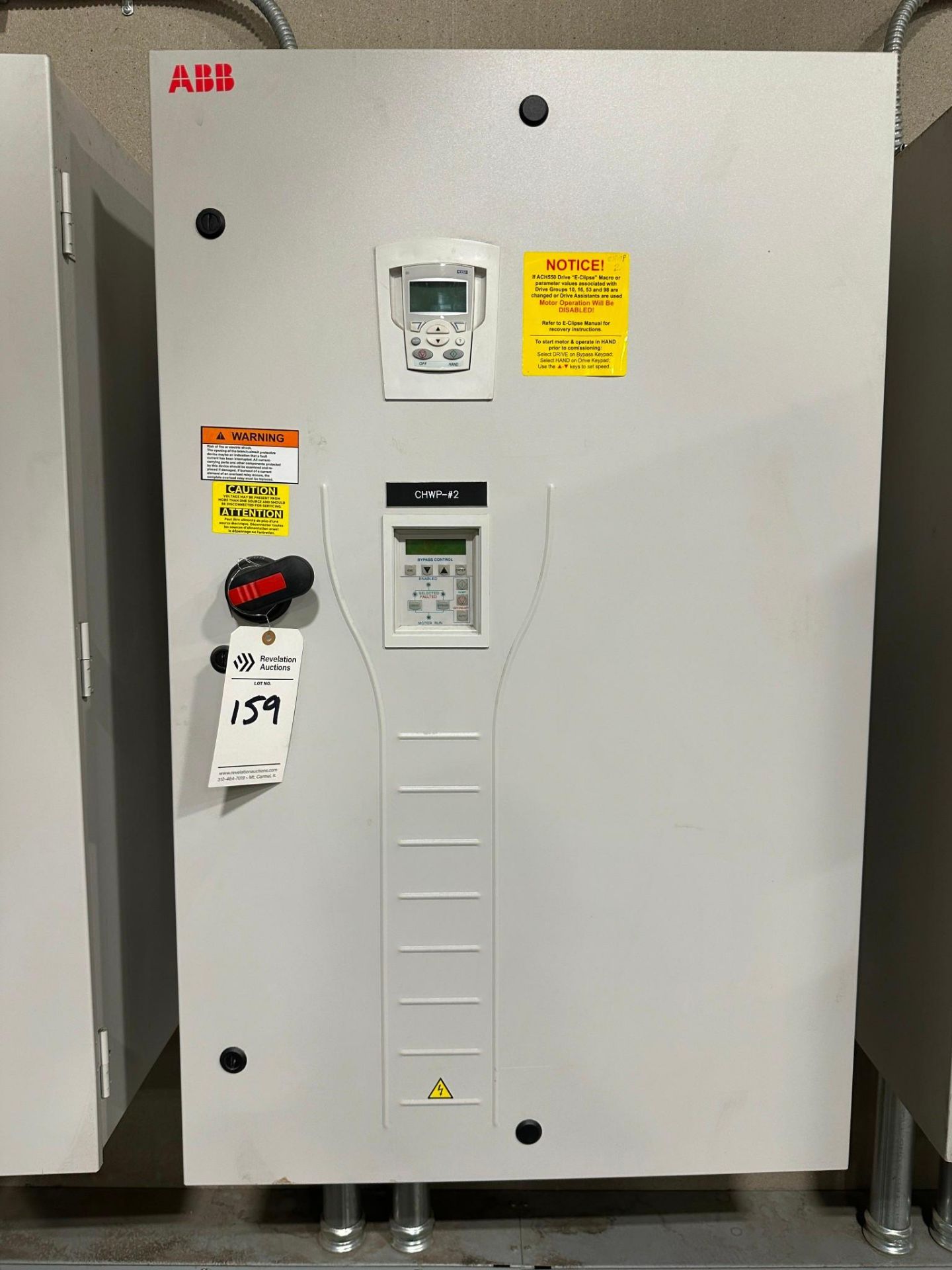 ABB DRIVE FOR CHW AND CW PUMP (CHWP #2) NEVER USED UNDER LOAD. UNIT WAS ...