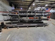 CANTILEVER RACK FILLED WITH ASSORTED STEEL BAR STOCK *BAR STOCK INCLUDED