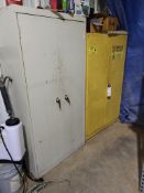 (2) STORAGE CABINETS 1 EAGLE YPI-47 60 GAL CAPACITY PAINT/INK STORAGE CABINET & PLAIN METAL CABINET