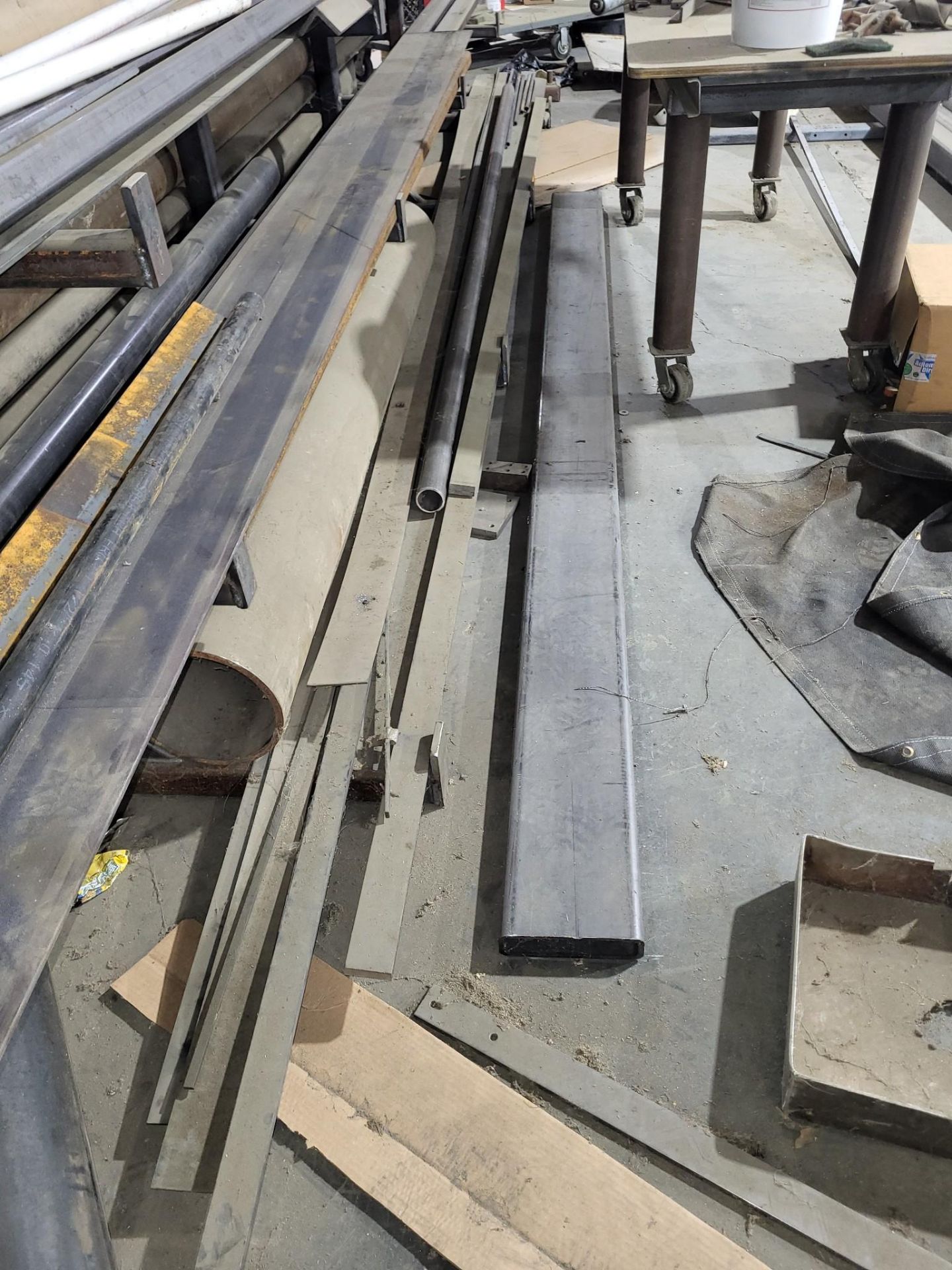 Hopper 68 Rack CANTILEVER RACK AND DUMP HOPPER FILLED WITH ASSORTED BAR STOCK ...