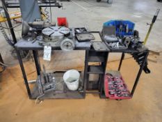 CART FULL OF ASSORTED MILL PARTS AND ACCESORIES