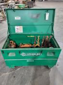 GREENLEE HD2448/06326 ROLLING JOBSITE STORAGE BOX FILLED WITH ASSORTED RIGGING EQUIPMENT