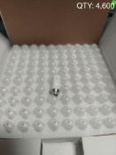 POLLEN TECH FLAT WHITE PLASTIC SCREW-IN MOUTHPIECE - QUANTITY: 4,600