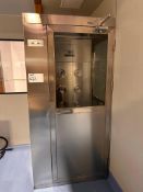 STAINLESS AIR SHOWER ENCLOSURE, 12 INTERNAL AIR JETS , INTERNAL LIGHTING, SAFETY DOOR