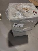 VACUUM PUMP, WATER CIRCULATING MODEL SHZ-95B INCLUDES SS VAC FILTER TANK ON STAND. ALL ON WHEELS.