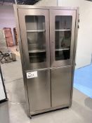 STAINLESS STEEL CABINET, 35"W X 17"D X 6'2" HIGH ON CASTERS