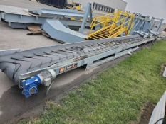 INTERQUIP EK900 CONVEYOR WITH CHEVRON BELT & LEG STANDS. 49'X36