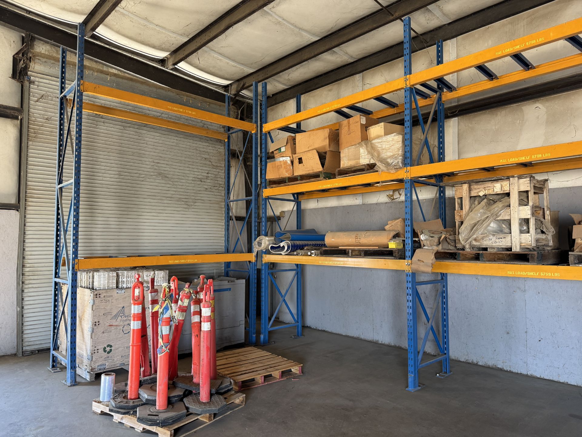 [Lot] of (9) Sections of standing pallet racking consisting of (12) 16 ...