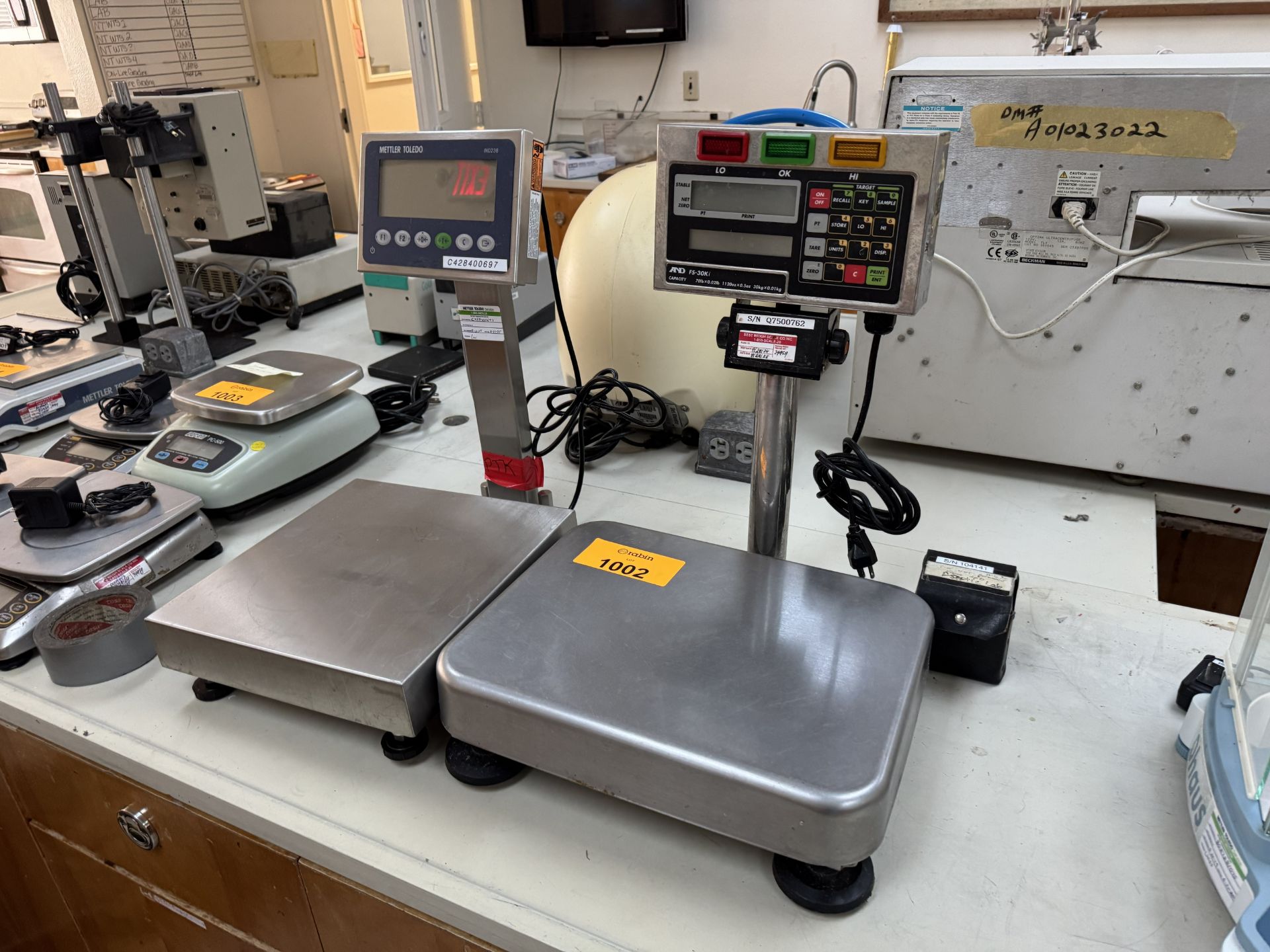 Digital Scales [Lot] of (2) consisting of AND FS-30Ki scale, and ...