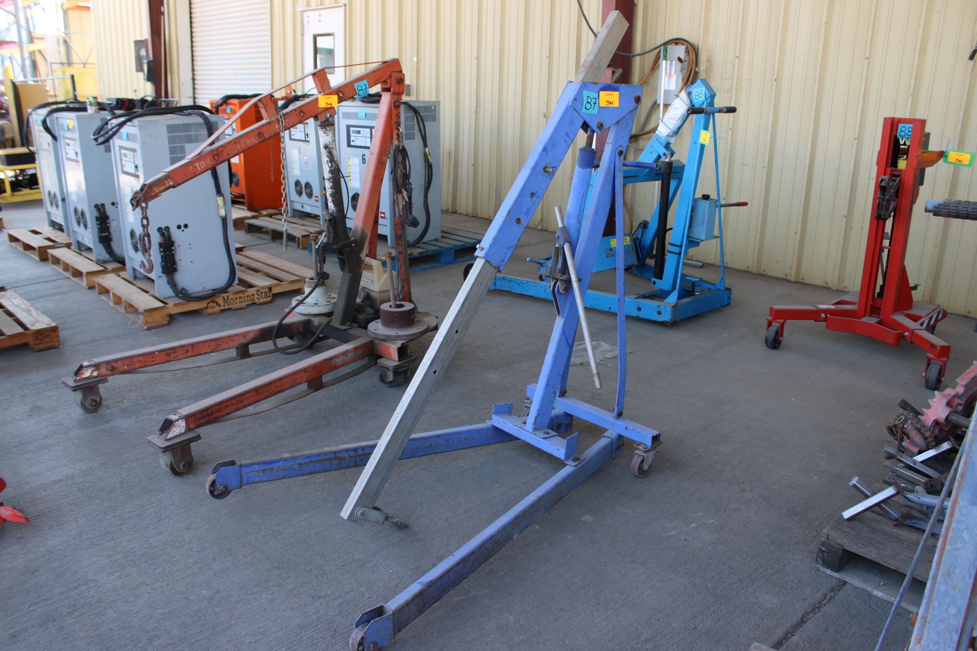 [Lot] of (2) portable engine hoists, 2 ton cap [Out front of Electrical ...