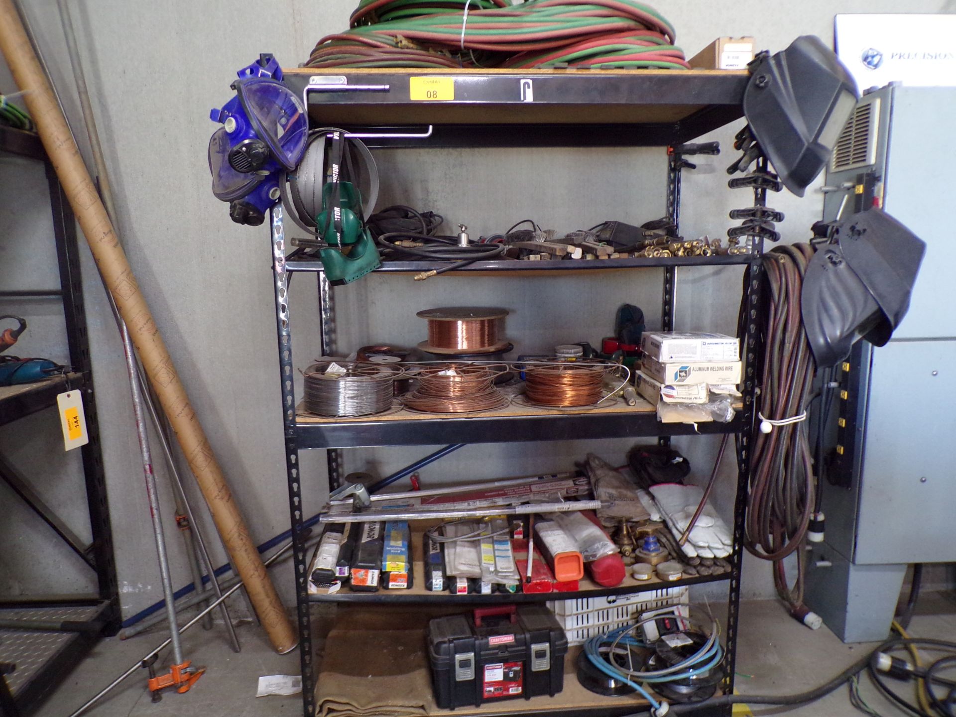[Lot] Rack W/Assorted Welding Supplies