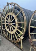 Manuli large fuel hose on metal reel - diameter: 250mm - length: 90m (approx)