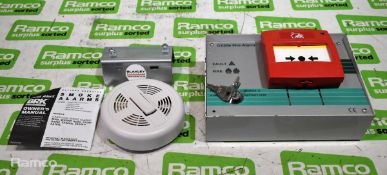 Hoyles GX20e battery powered manual fire alarm with First Alert smoke alarm