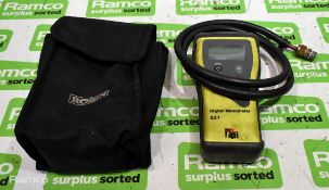 TPI 621 dual input differential manometer with protective pouch