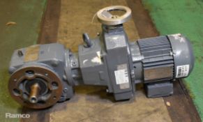 Sew DFT71D-2 3 phase electric motor with Sew SF42 D14 gearbox