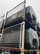 2x 680L water bowser tanks with 2x Metal restraint frames