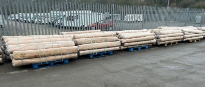 150x rolls of fibre reinforced tarpaulin - 4m wide x 50m long - over 10 pallets - 15x rolls a pallet