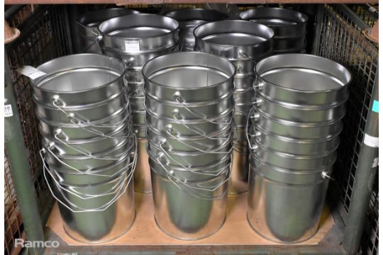 49x Metal tin utility pails - W 320 x D 320 x H 335mm - Image 1 of 4