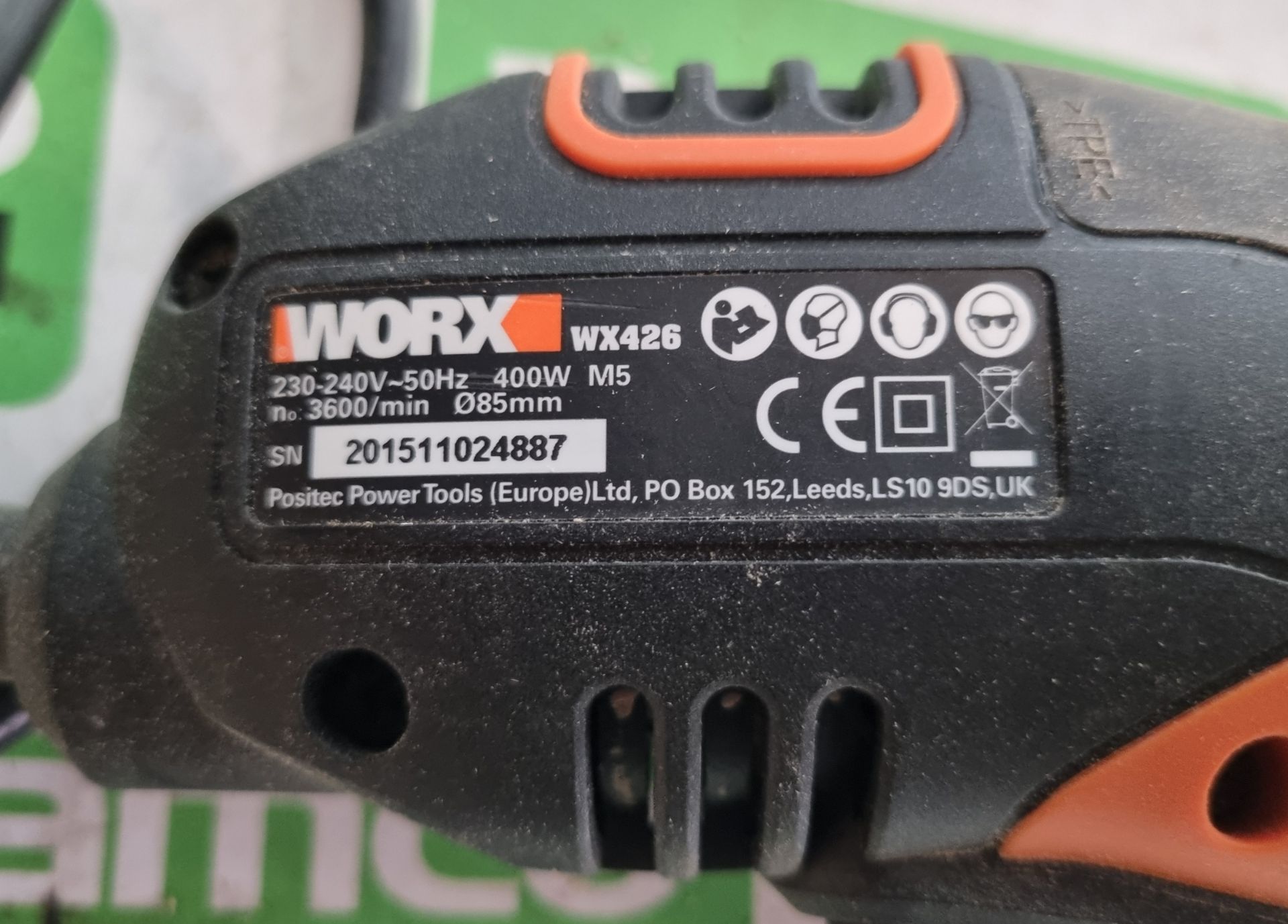 Worx WX426 Worxsaw 400W 85mm compact circular saw with carry case - Image 6 of 7