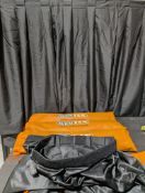 Set of 4x Wentex 3.3m x 1.2m Black Pleated Drape (WxH).