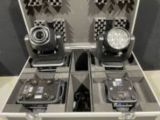 Set of 2x Showtec Phantom 100 Spot moving light & 2x Showtec Phantom 180 Wash moving light
