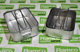 24x British Army pan mess tins - mixed sizes