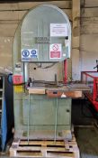 Wadkin Bursgreen 30BZB bandsaw - 380-420V - 3 phase - serial number U72016 - 3HP - details in desc.
