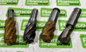 4x High speed steel end mills