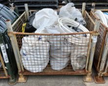 Mixed plumbing consumables - pipe connectors (straight, elbow, T, Y), pipe and pipe clips