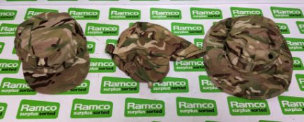 100x British Army MTP mixed hats - cold weather, tropical and combat - mixed sizes